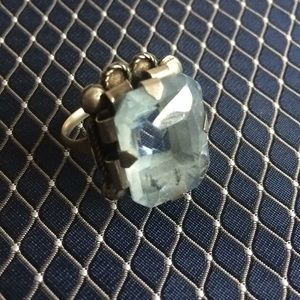 Vintage 70s blue glass Mexican ring